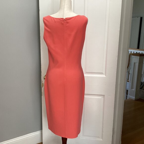 Céline CELINE Sleeveless Sheath Dress PENCIL DRESS Size M Coral - Picture 2 of 11